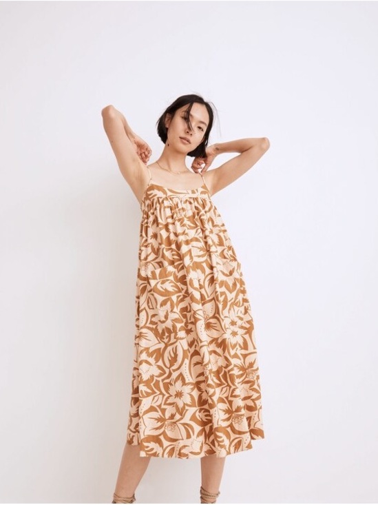 Madewell Dresses & Skirts - Madewell Linen-Blend MIDI Dress in Tropicale Floral, size S